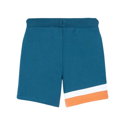 Pantaloncini blu in maglia con tasche e cordoncino. Comodi e freschi per l’estate. - pantaloni