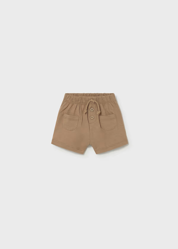 Pantaloncino Corto Neonato in Cotone Marrone con Taschine - Mayoral - OOPS by BabyBimbo 0-16