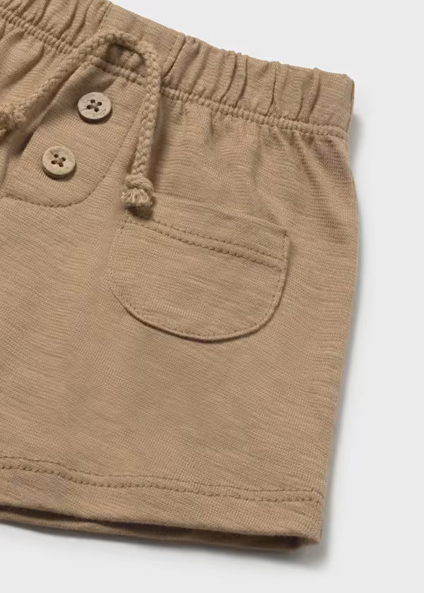 Pantaloncino Corto Neonato in Cotone Marrone con Taschine - Mayoral - OOPS by BabyBimbo 0-16