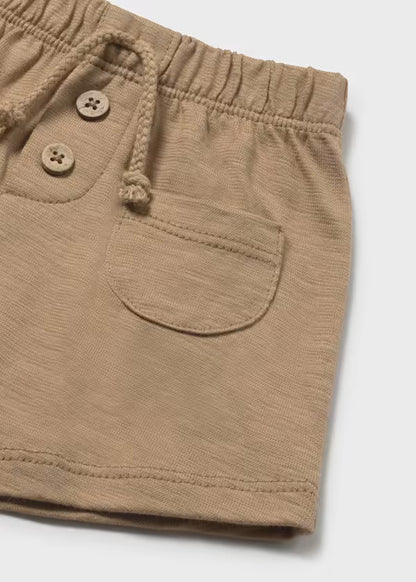 Pantaloncino Corto Neonato in Cotone Marrone con Taschine - Mayoral - OOPS by BabyBimbo 0-16