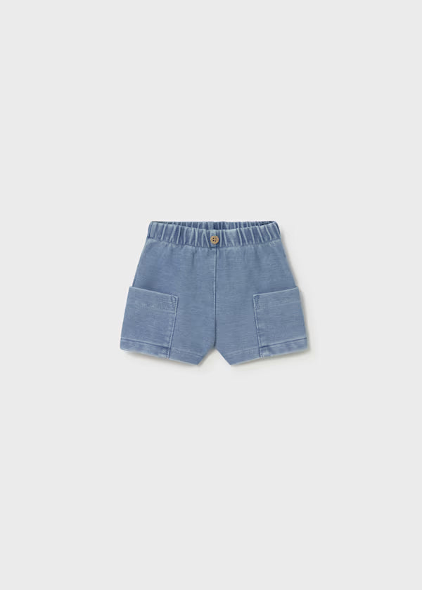 Pantaloncino Corto Neonato Effetto Jeans Stretch con Elastico in Vita - Mayoral - OOPS by BabyBimbo 0-16