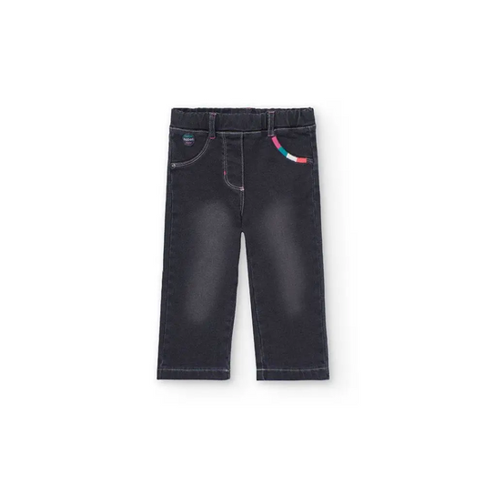 Pantalone denim Black per Bimba Boboli 229070black - OOPS by BabyBimbo 0-16