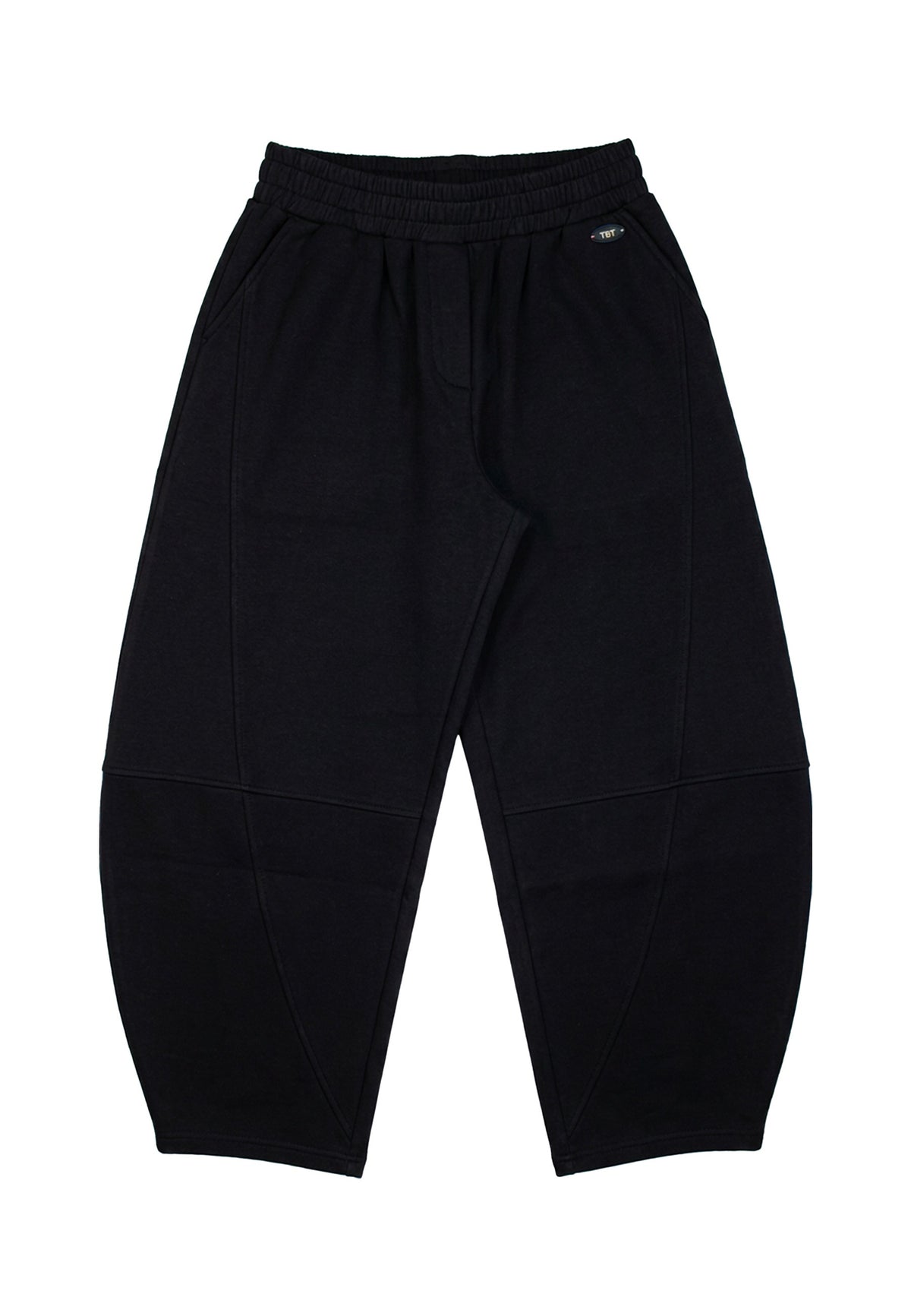 Pantalone Ragazza TOBETOO Barrel Nero Stretch con Elastico in Vita