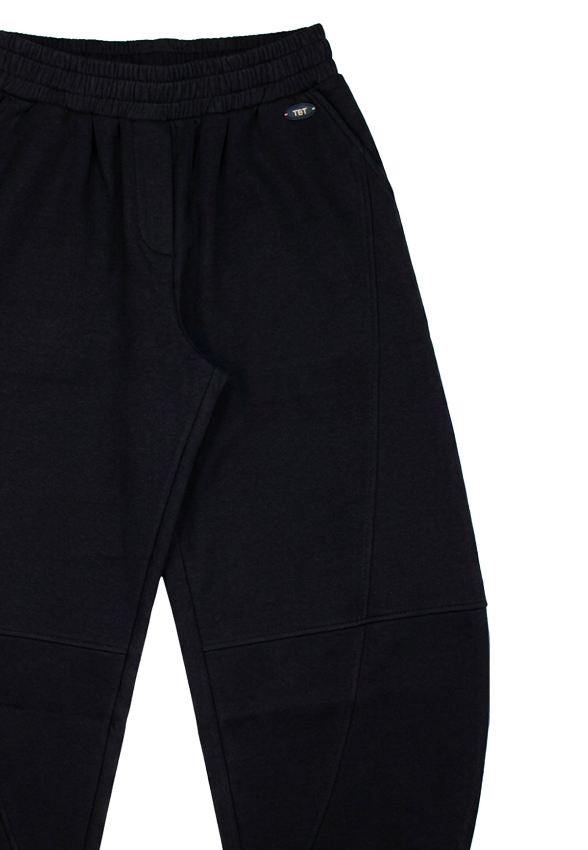 Pantalone Ragazza TOBETOO Barrel Nero Stretch con Elastico in Vita