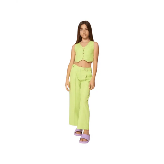 Pantalone Lunghe verde elastico in vita per bambina da 8anni a 16anni Y-Clù Y19147 - OOPS by BabyBimbo 0-16