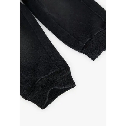 Dettaglio polsini pantalone morbidi effetto denim Black per Bambino Boboli in tessuto nero