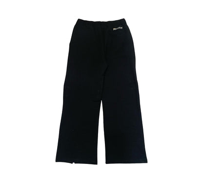 Pantalone Nero Largo con Spacchi e Logo Brillantini di Freddy, uniti per comfort e stile