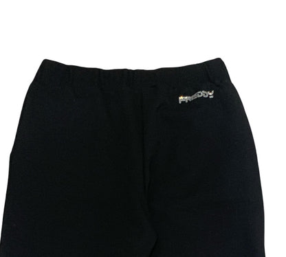 Pantalone Nero Largo con Spacchi e Logo Brillantini di Freddy, comfort e stile per ogni occasione