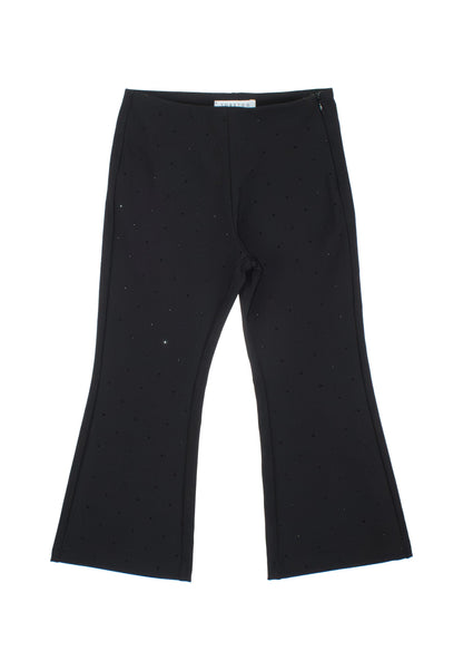 Pantaloni bambina neri eleganti con dettagli a pois e vestibilità comoda per occasioni speciali