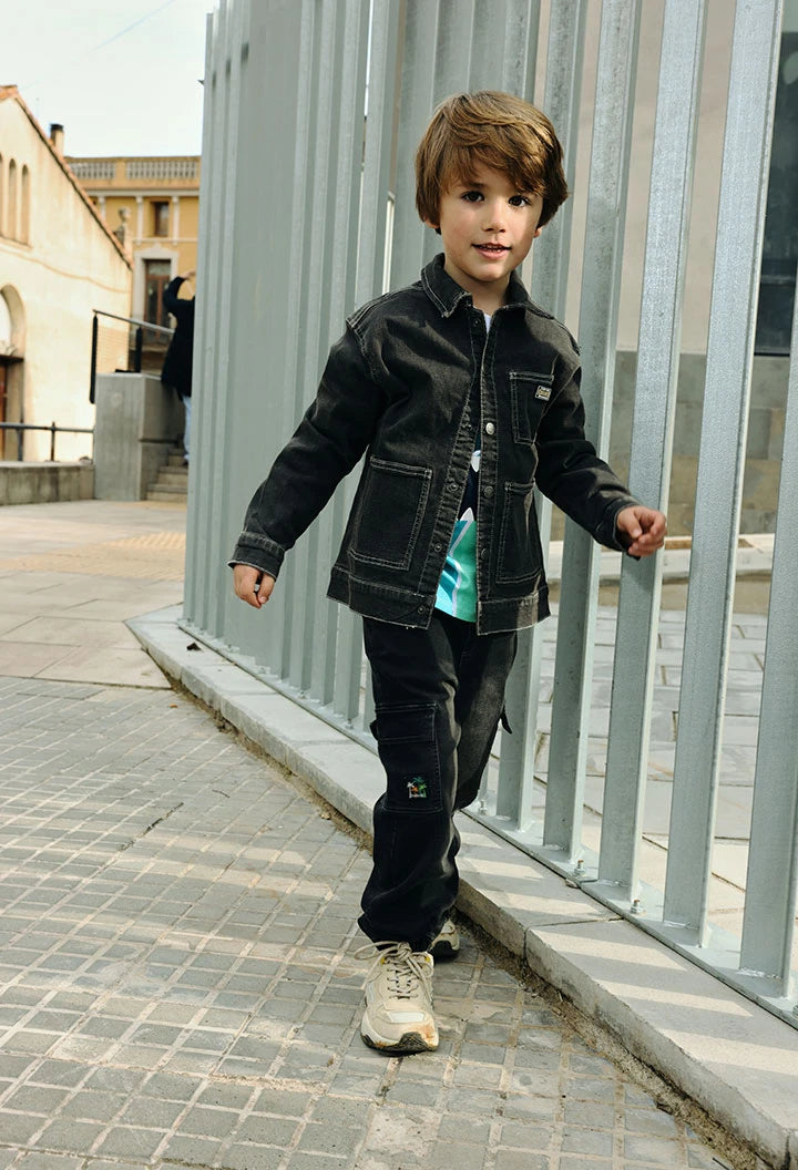 Pantaloni bambino denim in grigio - BOBOLI - OOPS by BabyBimbo 0-16