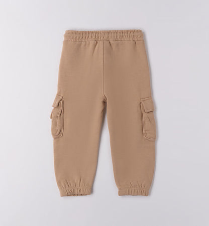 Pantalone Cargo Bambino Sarabanda in Felpa Invernale Beige 3