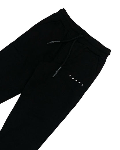 Pantaloni felpa neri bambino Lab84 con tasche e cintura regolabile per comfort
