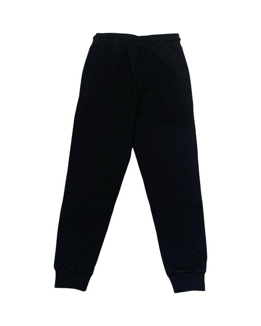 Pantaloni felpa neri bambino Lab84 con elastico in vita e polsini per comfort e stile