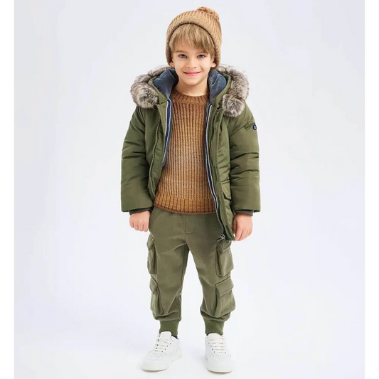 Pantaloni multitasche colore salvia per bambino Da 12mesi a 8anni Sarabanda 0A170 BA06 - OOPS by BabyBimbo 0-16