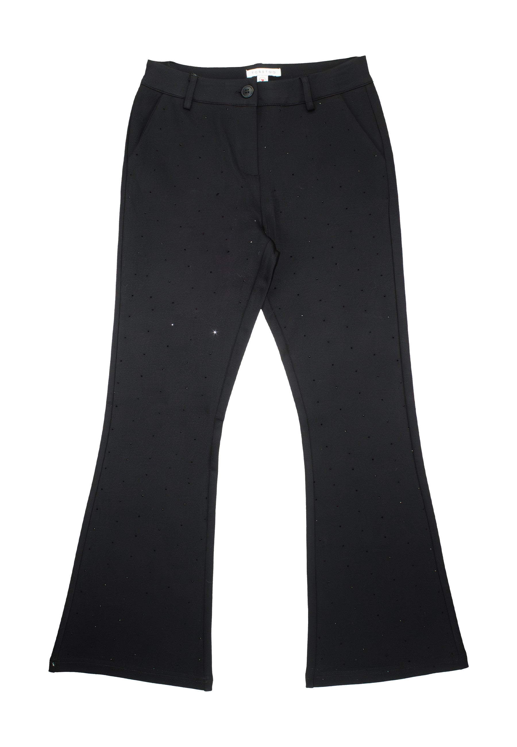 Pantaloni neri a zampa ragazza di Tobetoo con tasche e design elegante per ogni occasione