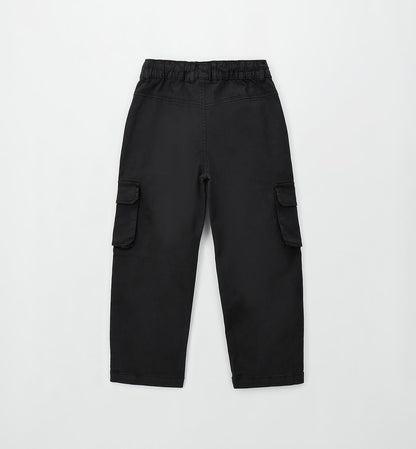 Pantalone Wide Fit  Nero con Tasconi in Cotone Stretch - Sarabanda - OOPS by BabyBimbo 0-16