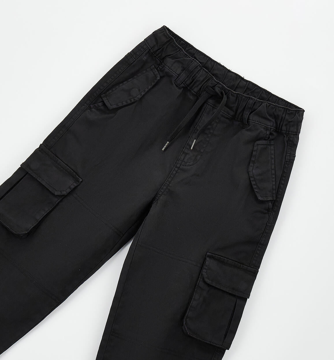 Pantalone Wide Fit  Nero con Tasconi in Cotone Stretch - Sarabanda - OOPS by BabyBimbo 0-16