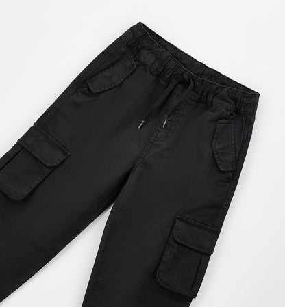 Pantalone Wide Fit  Nero con Tasconi in Cotone Stretch - Sarabanda - OOPS by BabyBimbo 0-16