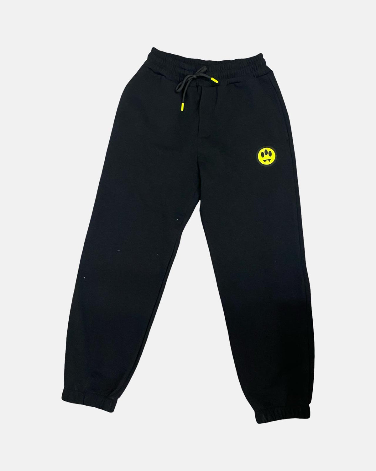Pantaloni tuta da uomo BARROW neri con logo giallo e vita elastica per comfort quotidiano