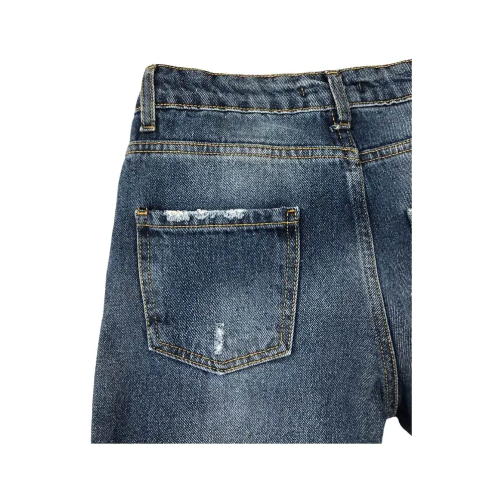 Paris Hilton pantalone denim blu con tasca posteriore e dettagli consumati jeans baggy strappati ragazza
