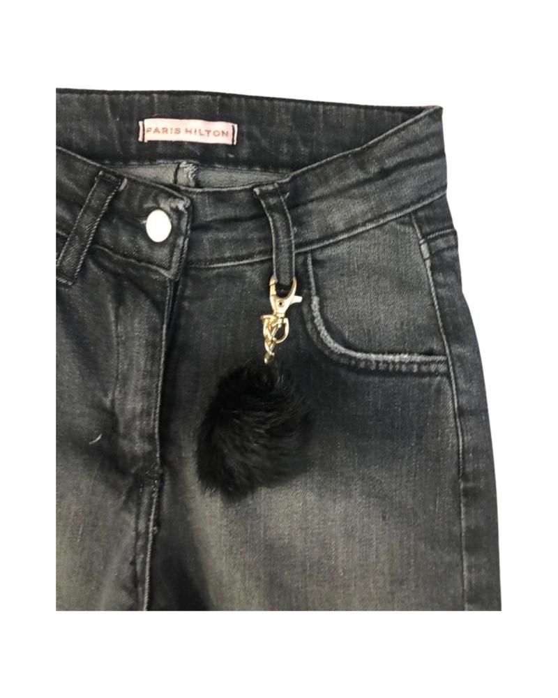 jeans , Jeans neri strappati con ponpon  per Ragazza da 8anni a 16anni Paris Hilton PHJDT4317 - BabyBimbo 0-16, abbigliamento bambini