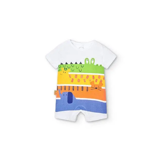 tutina corta colorata bambino Boboli in cotone con stampa animali multicolore comoda per la stagione estiva