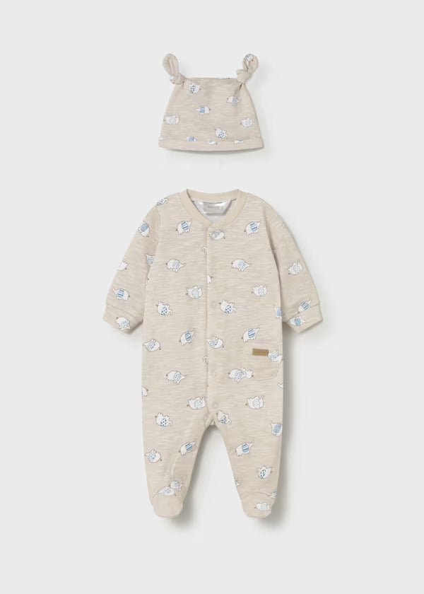 Completo Neonato Tutina e Cappellino Animaletti Beige  - Mayoral - OOPS by BabyBimbo 0-16
