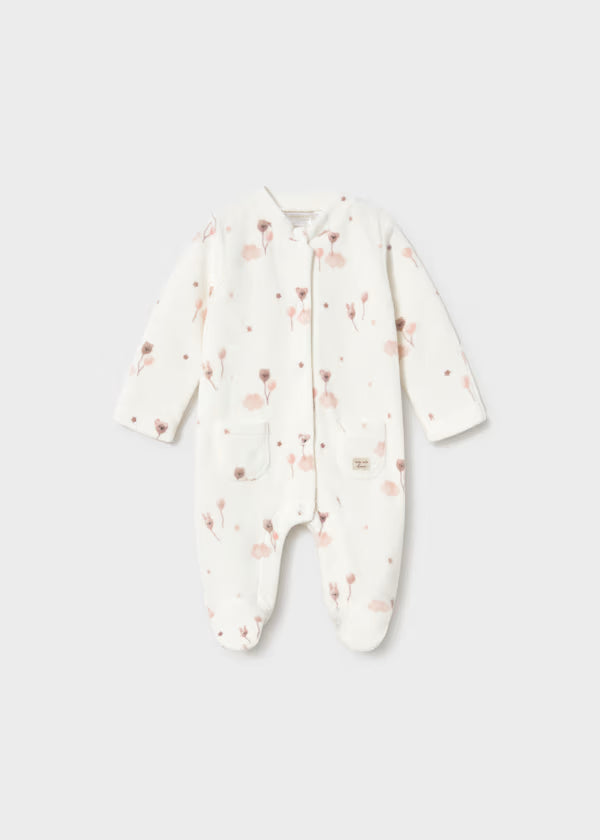Tutina Neonato Unisex Bianca e Beige con Maniche Antigraffio