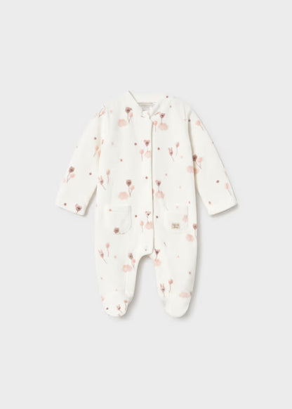 Tutina Neonato Unisex Bianca e Beige con Maniche Antigraffio