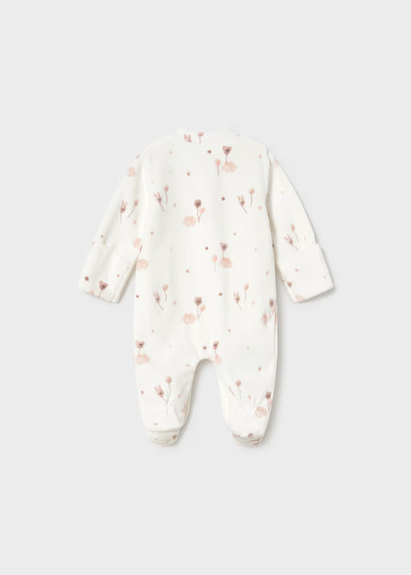 Tutina Neonato Unisex Bianca e Beige con Maniche Antigraffio