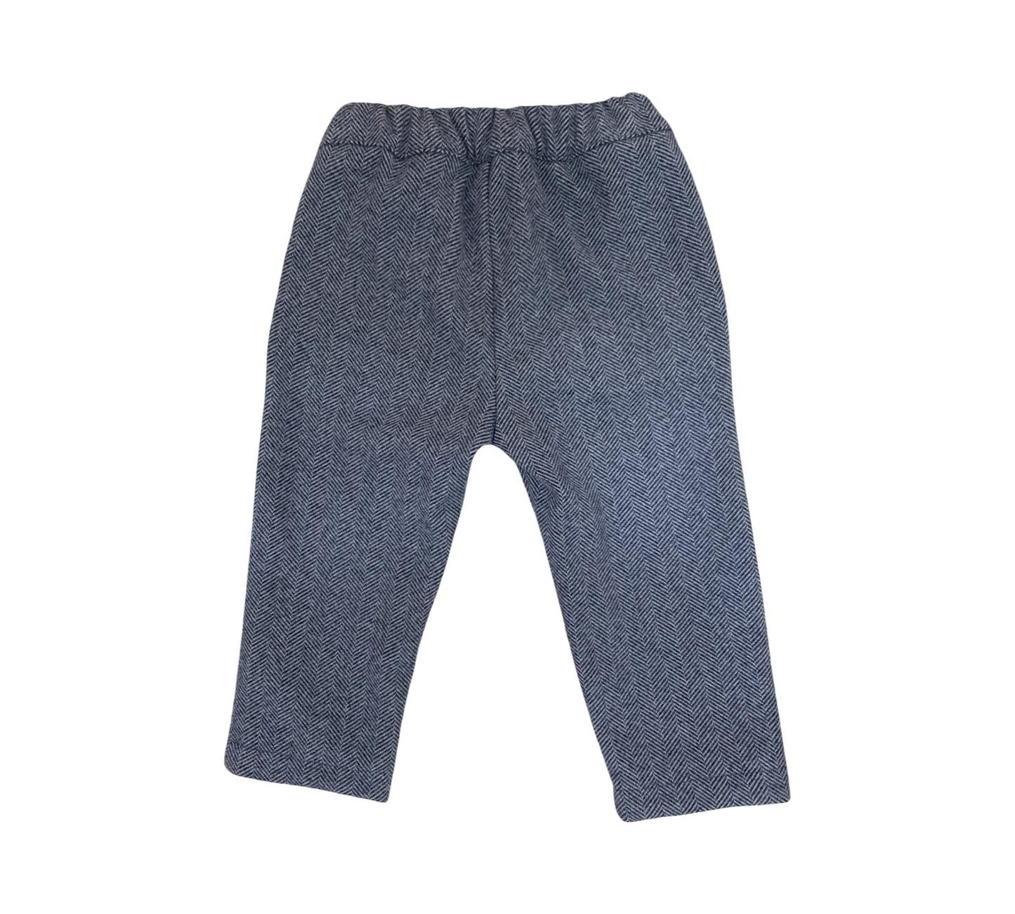 Pantaloni eleganti in tessuto grigio per completo elegante bambino 3 pezzi, ideali per occasioni speciali