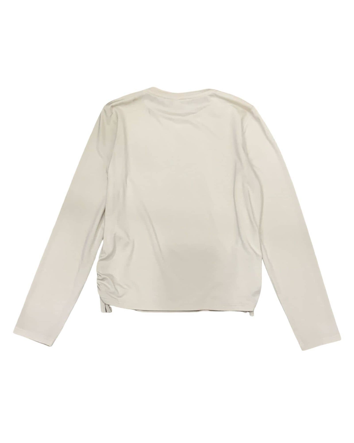 Maglietta ragazza Please ecru con maniche lunghe e design semplice sul retro