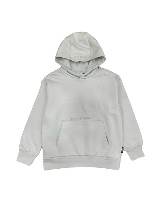 Felpa cappuccio ragazzo ghiaccio di Retour con tasca frontale e design elegante