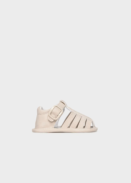 Sandalo Ragnetto Neonato Beige con Fodera in Cotone Pois - Mayoral - OOPS by BabyBimbo 0-16
