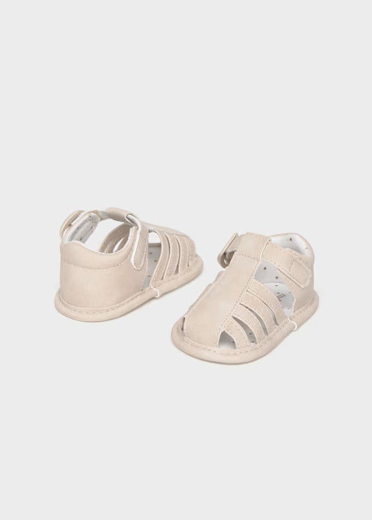 Sandalo Ragnetto Neonato Beige con Fodera in Cotone Pois - Mayoral - OOPS by BabyBimbo 0-16