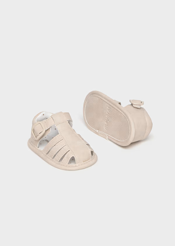 Sandalo Ragnetto Neonato Beige con Fodera in Cotone Pois - Mayoral - OOPS by BabyBimbo 0-16