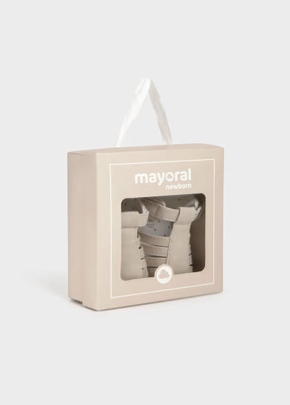 Sandalo Ragnetto Neonato Beige con Fodera in Cotone Pois - Mayoral - OOPS by BabyBimbo 0-16