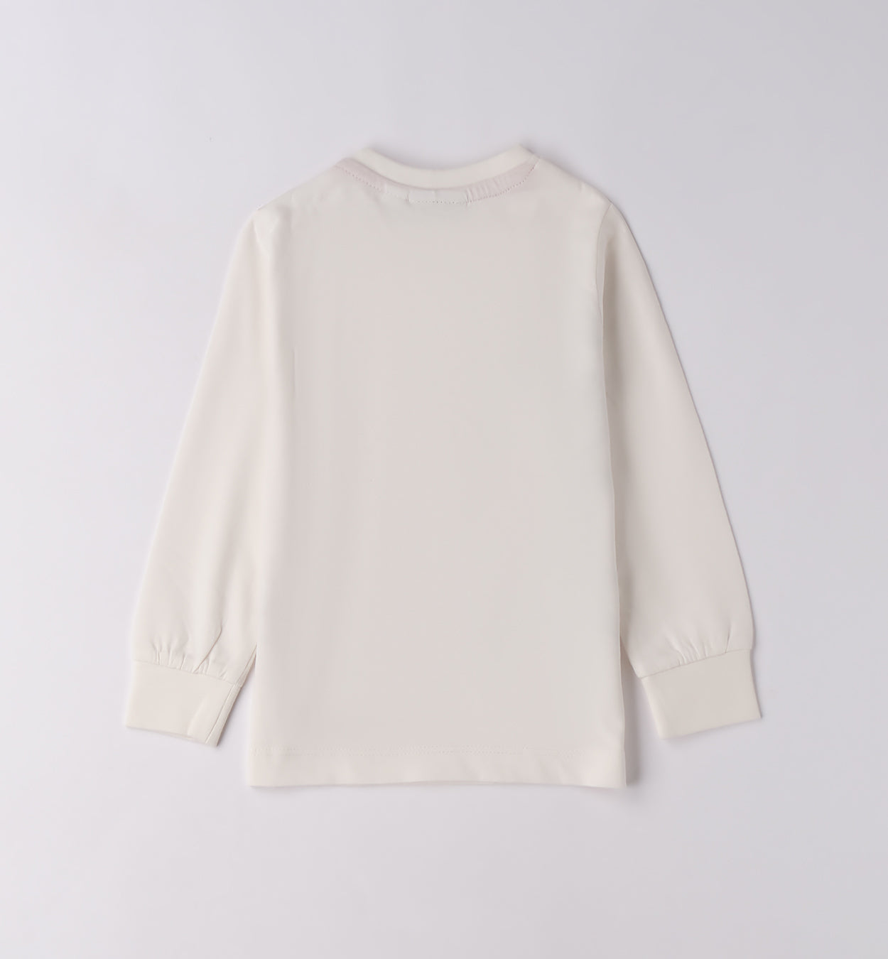 maglietta bambino maniche lunghe graffiti Sarabanda bianca vista retro in cotone morbido con polsini elastici