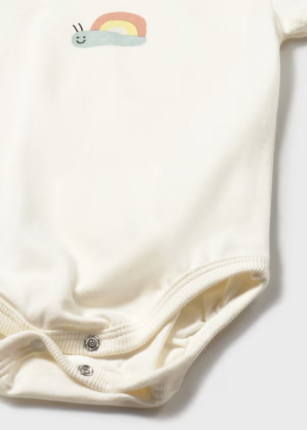 Set 2 Body Neonato Unisex Mezza Manica Ecru e Verde - Mayoral