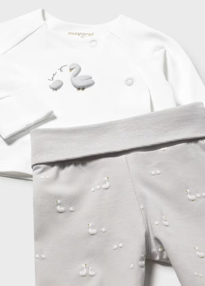 Set Regalo Neonato 3 Pezzi con Cappellino Grigio Perla - Mayoral