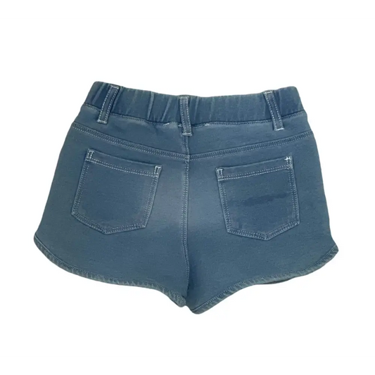 Shorts bambina effetto denim Boboli con tasche posteriori e cintura elasticizzata