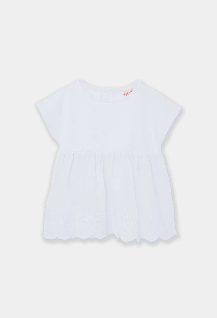 T-shirt bambina in cotone bianco - BOBOLI - OOPS by BabyBimbo 0-16