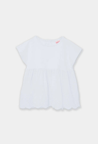 T-shirt bambina in cotone bianco - BOBOLI - OOPS by BabyBimbo 0-16