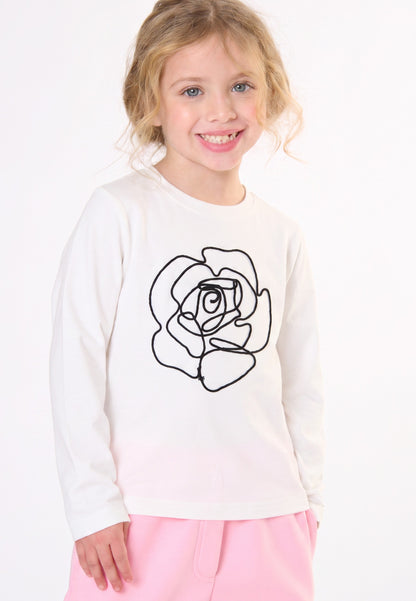 T-Shirt Bambina TOBETOO a Maniche Lunghe con Stampa Grafica Frontale