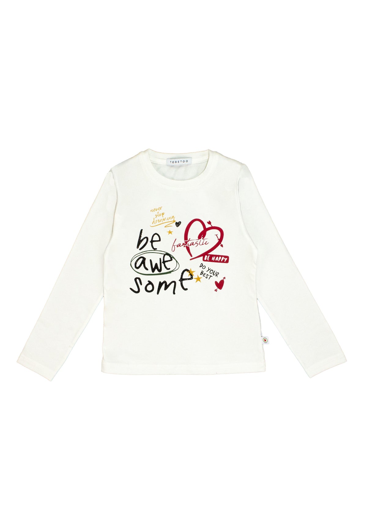 T-Shirt Bambina TOBETOO a Maniche Lunghe con Stampa Frontale