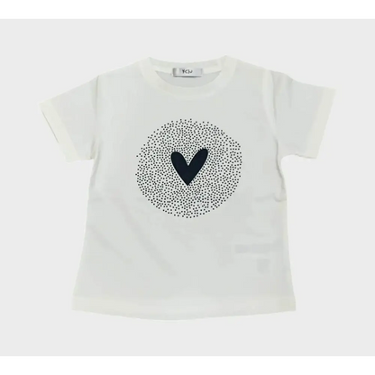 T-SHIRT BIANCO/NERO CUORE Y-CLU 358TYFBS25 - OOPS by BabyBimbo 0-16