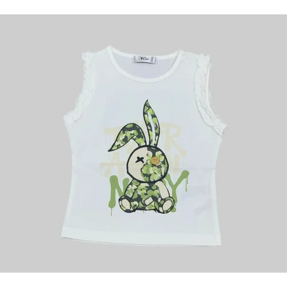 T-SHIRT CON STAMPA CONIGLIO Y-CLU 318YYFBS25 - OOPS by BabyBimbo 0-16