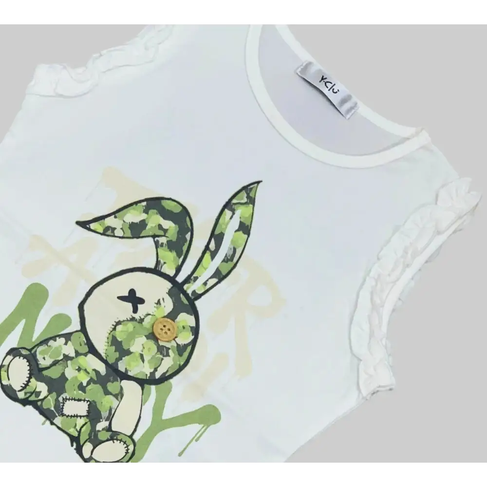 T-SHIRT CON STAMPA CONIGLIO Y-CLU 318YYFBS25 - OOPS by BabyBimbo 0-16