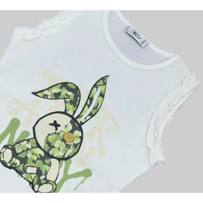 T-SHIRT CON STAMPA CONIGLIO Y-CLU 318YYFBS25 - OOPS by BabyBimbo 0-16