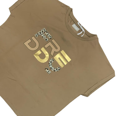 T-shirt manica corta Cotone Biscuit con Logo Freddy in tonalità beige e design elegante